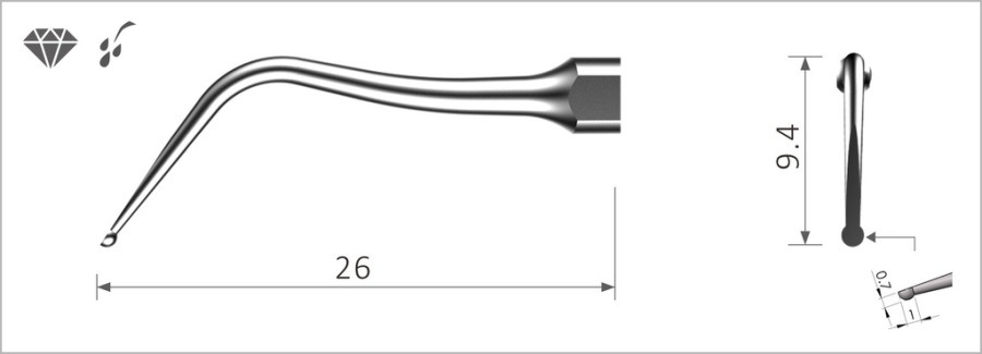 SB3 Karies Entfernung Ultraschall Spitze diamantiert geeignet für EMS®